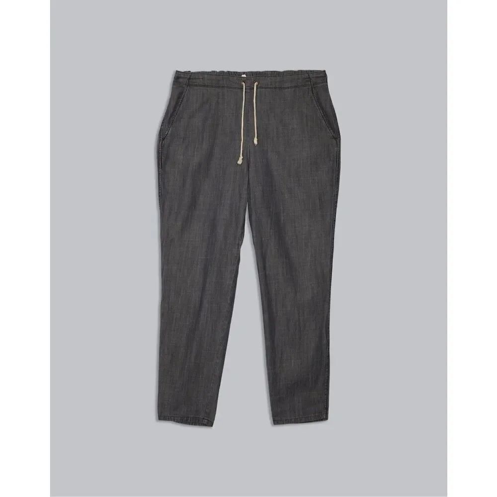 Tencel Cotton blend Denim Pants gray size L drawstring